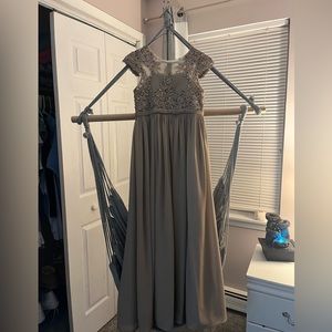 Taupe lulus worn once bridesmaid dress - size 11/12